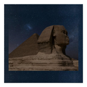 Póster Pirâmides Gizé Esfinge Faraó Egito Antigo Viagem