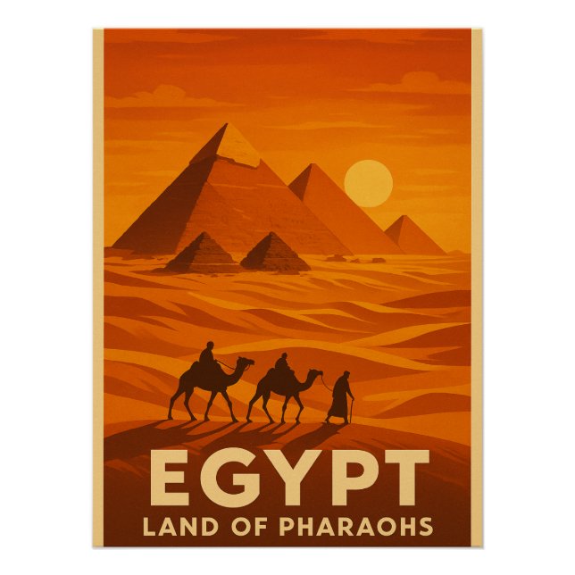 Póster Pirâmides Místicos de Giza" (Frente)
