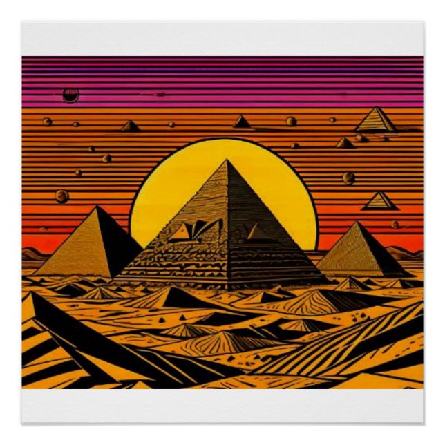 Póster Pirâmides no deserto (Frente)