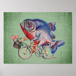 Poster Piranha Andando Bicicleta