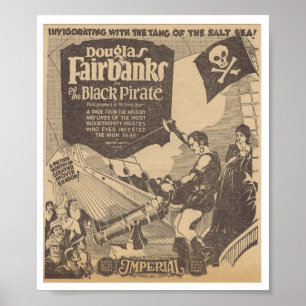 Póster Pirata 1926 do preto da pomba de Douglas Fairbanks