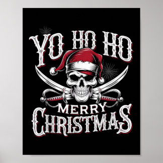 Poster Pirata de Férias Yo Ho Ho Feliz Natal Chapéu do Pa