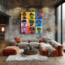 Poster Pirata de Grafite e Personagens NFT Negrito Grade 
