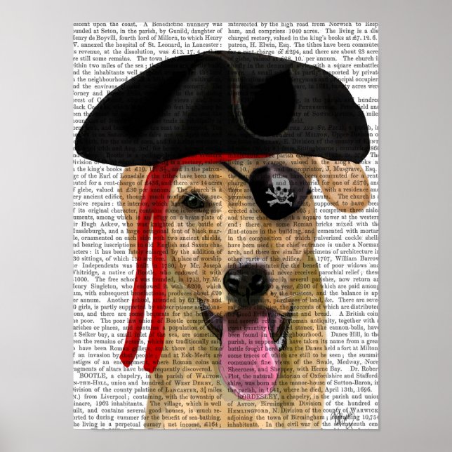 Póster Pirata do Labrador Amarelo 2 (Frente)