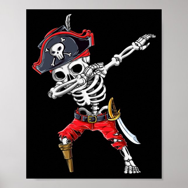 Poster Pirata Esqueleto Dabbing (Frente)