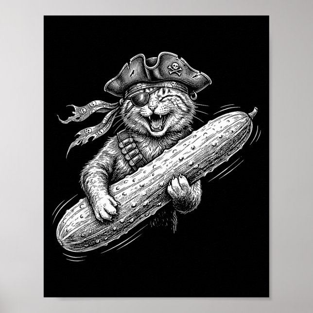 Poster Pirata gato pepino picles  (Frente)