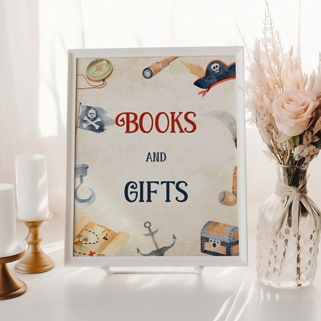 Poster Pirata Livros De Chá de fraldas E Sinal De Present (Criador carregado)