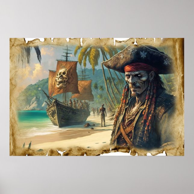 Poster Pirata na ilha do tesouro (Frente)