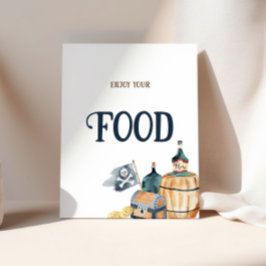 Poster Pirata o sinal de Comida do Chá de fraldas