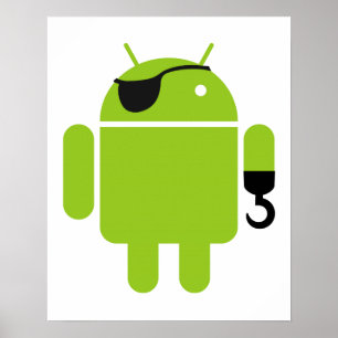 Póster Pirata poderoso do robô do Android