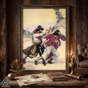 Póster Piratas Antigos, Duelo até a Morte na Praia