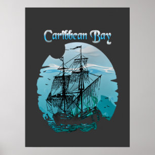 Poster Piratas Vintage do Mar