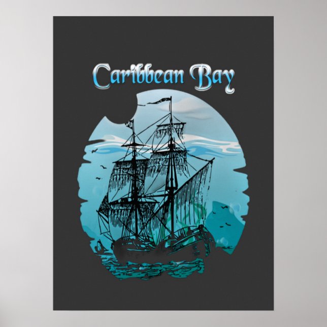 Poster Piratas Vintage do Mar (Frente)