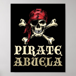 Poster Pirate Abuela Skull Correspondendo à vovó Hallowee