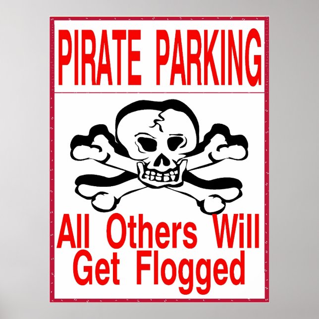 Póster Pirate apenas para estacionar (Frente)