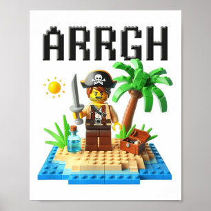 Poster Pirate Argh Building Blocks Bricks Master Builder