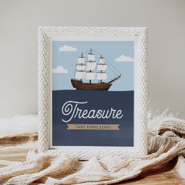 Poster Pirate Boy Birthday Favorece Sinal