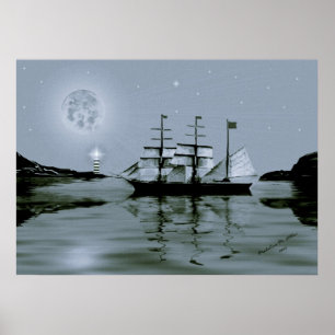 Poster Pirate Cove / blue