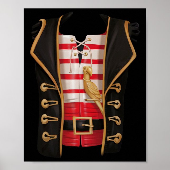 Poster Pirate Halloween Kids Costume Tee (Frente)