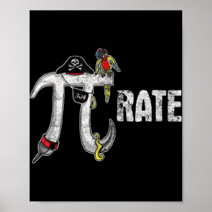 Poster Pirate Pi Day Pirate Lover Diversão Pi Day Tee
