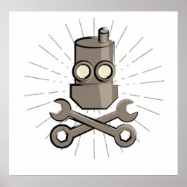 Póster Pirate Robot - Jolly Roger - Variante 01