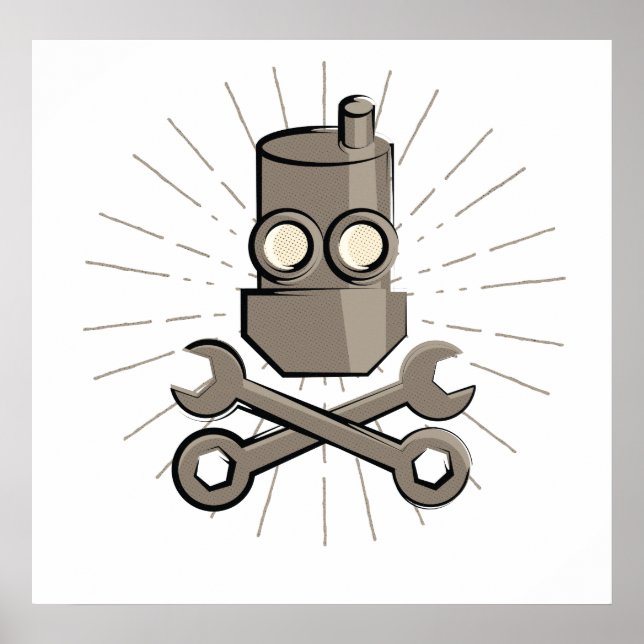 Póster Pirate Robot - Jolly Roger - Variante 01 (Frente)