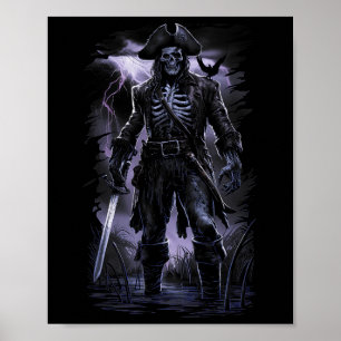 Poster Pirate Skeleton Ghost Navio Festa de Figurino de H