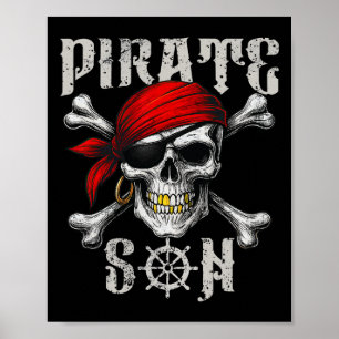 Poster Pirate Son Jolly Roger Flag E Skull Crossbones H