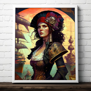 Poster Pirate Woman Fantasy Art