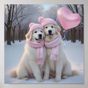 Poster Pirenéus Excelentes-Cuecas no inverno
