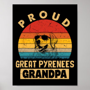 Poster Pirenéus Excelentes Orgulhosos Avô Dog Difa Grande