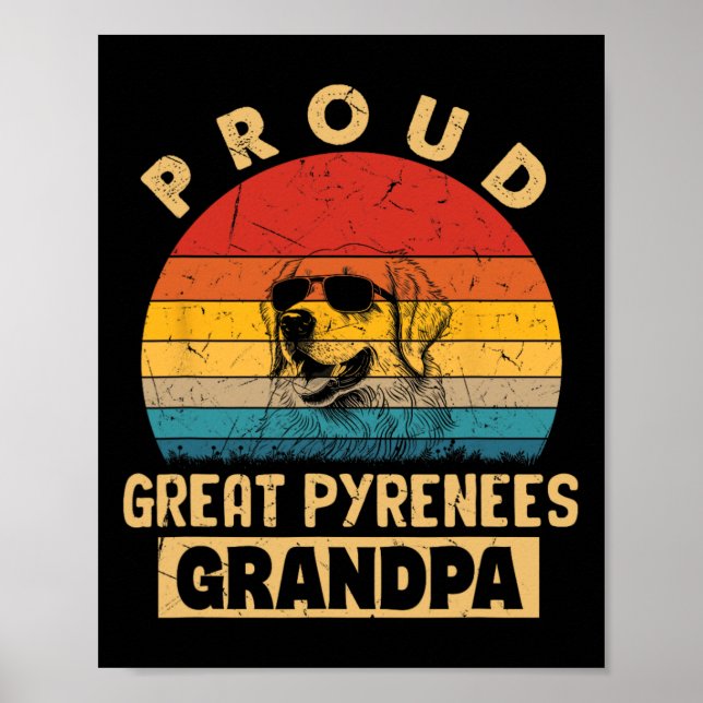 Poster Pirenéus Excelentes Orgulhosos Avô Dog Difa Grande (Frente)