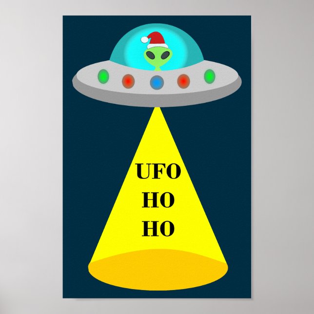 Poster Pires voadoras de Alienígena de Ho Ho de Natal (Frente)