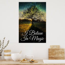 Poster Pirilhas mágicas paisagem sonhadora eu acredito em