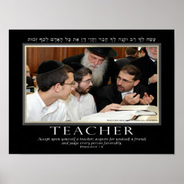 Poster Pirkei Avot Teacher Cita Inglês Hebraico