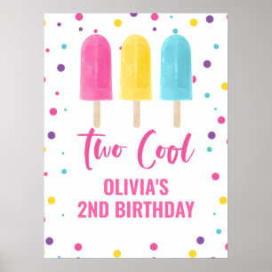 Poster Pirulito Arco-íris de 2º aniversário Two Cool