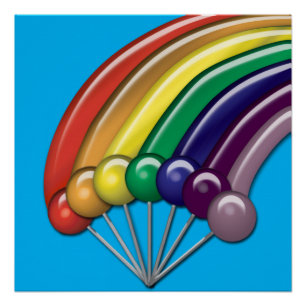 Póster Pirulito de Arco-Íris Vibrante Candy Pop Art