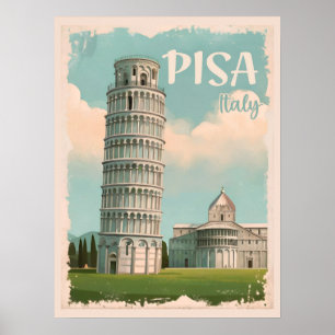 Poster Pisa Itália - Torre inclinada, Piazza dei Miracoli