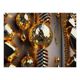 Póster Pisca! Bonitas joias caos em ouro