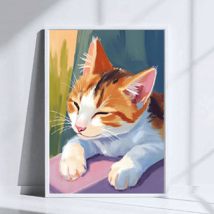 Poster Piscadas Lentas   Pintura de Pet em Aquarela de Ga