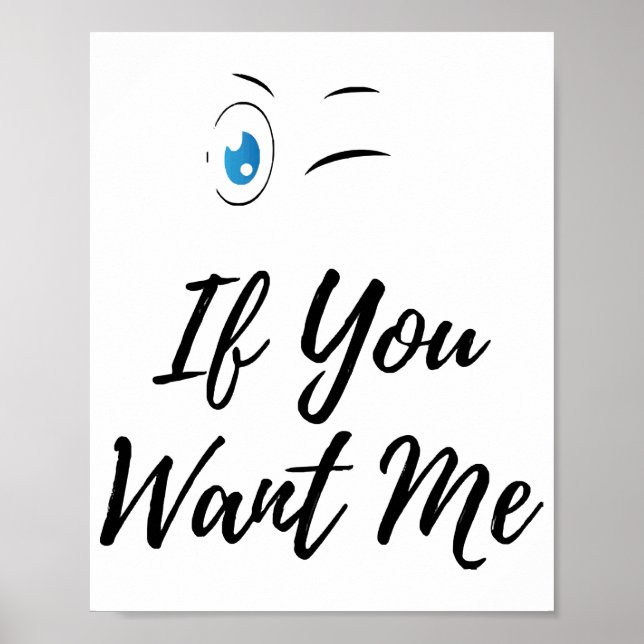 Poster Piscar se você quer eu funny masculino  (Frente)