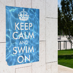 Póster Piscina azul, água manter calma e Natação ligad