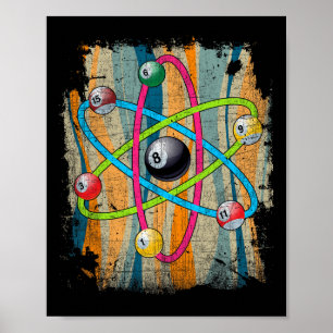 Poster Piscina Billiards Bar desportivo Atom disparando 8