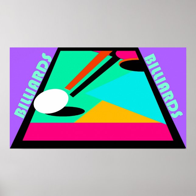 POSTER ~ PISCINA ~ BILLIARDS NA BOLA ABSTRATO ~ CU (Frente)
