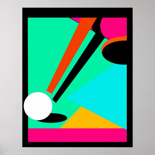 POSTER ~ PISCINA ~ BILLIARDS NA BOLA ABSTRATO ~ CU (Frente)