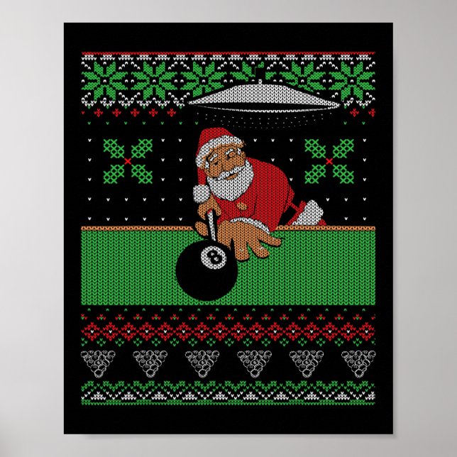 Poster Piscina de Billiards Estilo de Suéter de Natal Fei (Frente)