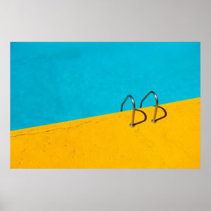 Poster Piscina de natação com escada de aço inoxidáve