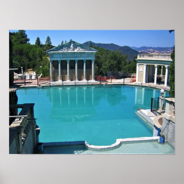 Poster Piscina de Netuno no Castelo de Hearst, San Simeon (Frente)