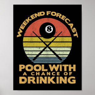Poster Piscina De Previsão Do Fim De Semana Do Mens Com U