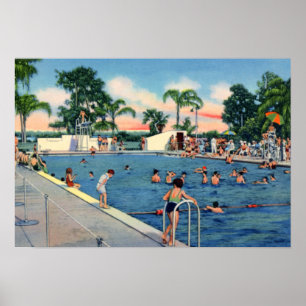 Poster Piscina do Municipal de Lakeland Florida